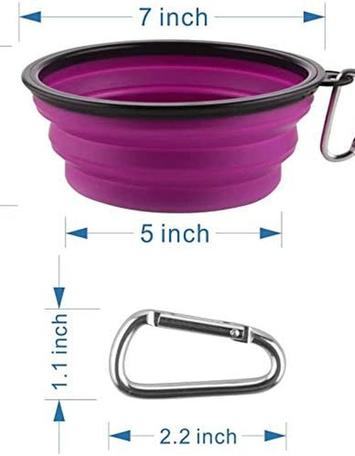 Load image into Gallery viewer, Large Collapsible Dog Bowls, 34Oz Travel Water Food Bowls Portable Foldable Collapse Dishes with Carabiner Clip for Traveling, Hiking, Walking, 2 Pack
