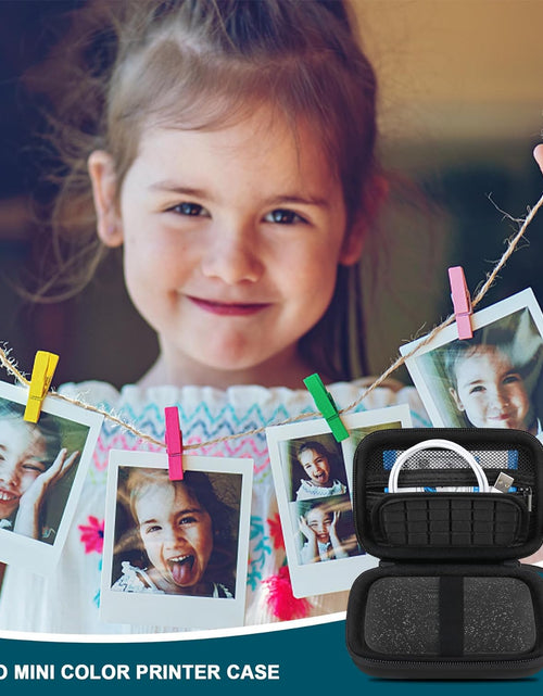 Load image into Gallery viewer, Hard Case for HP Sprocket Portable 2X3 Instant Photo Printer, Kodak Step Wireless Mobile Photo Printer, Lifeprint 2X3 Photo Printer, Zipper Mesh Bag Fits Photo Paper Cable, Black+Black

